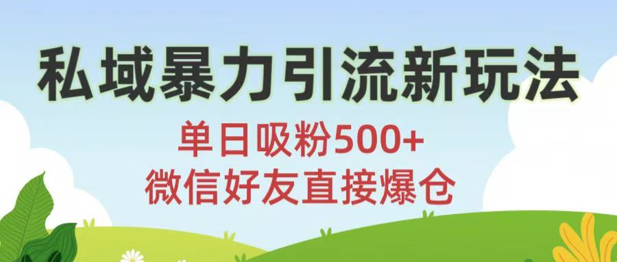 私域暴力引流新玩法!单日吸粉500+，微信好友直接爆仓-靠谱项目库