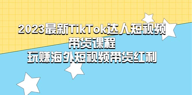 2023最新TikTok·达人短视频带货课程，玩赚海外短视频带货·红利-靠谱项目库