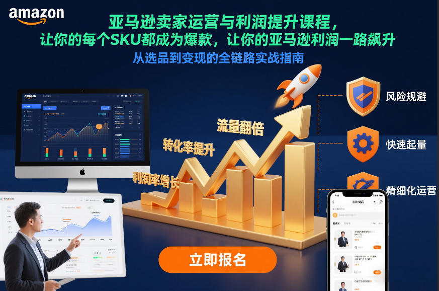 亚马逊卖家运营与利润提升课程，让你的每个SKU都成为爆款，让你的亚马逊利润一路飙升（更新12月）-靠谱项目库