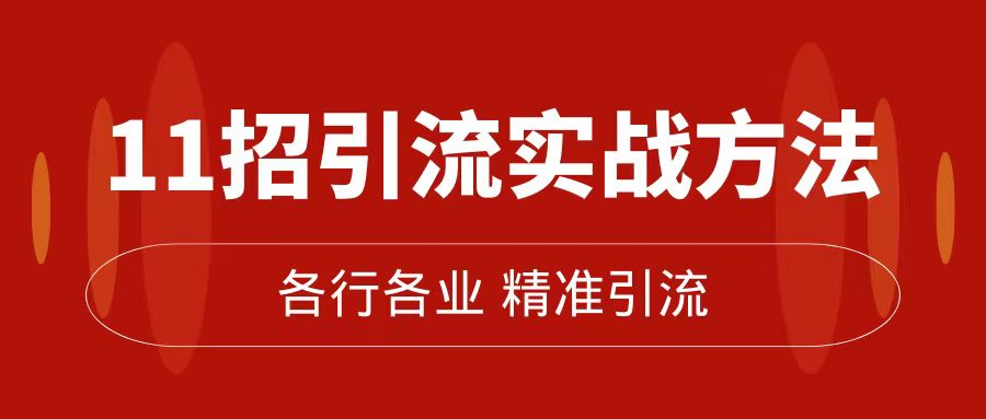 精准引流术：11招引流实战方法，让你私域流量加到爆（11节课完整版）-靠谱项目库