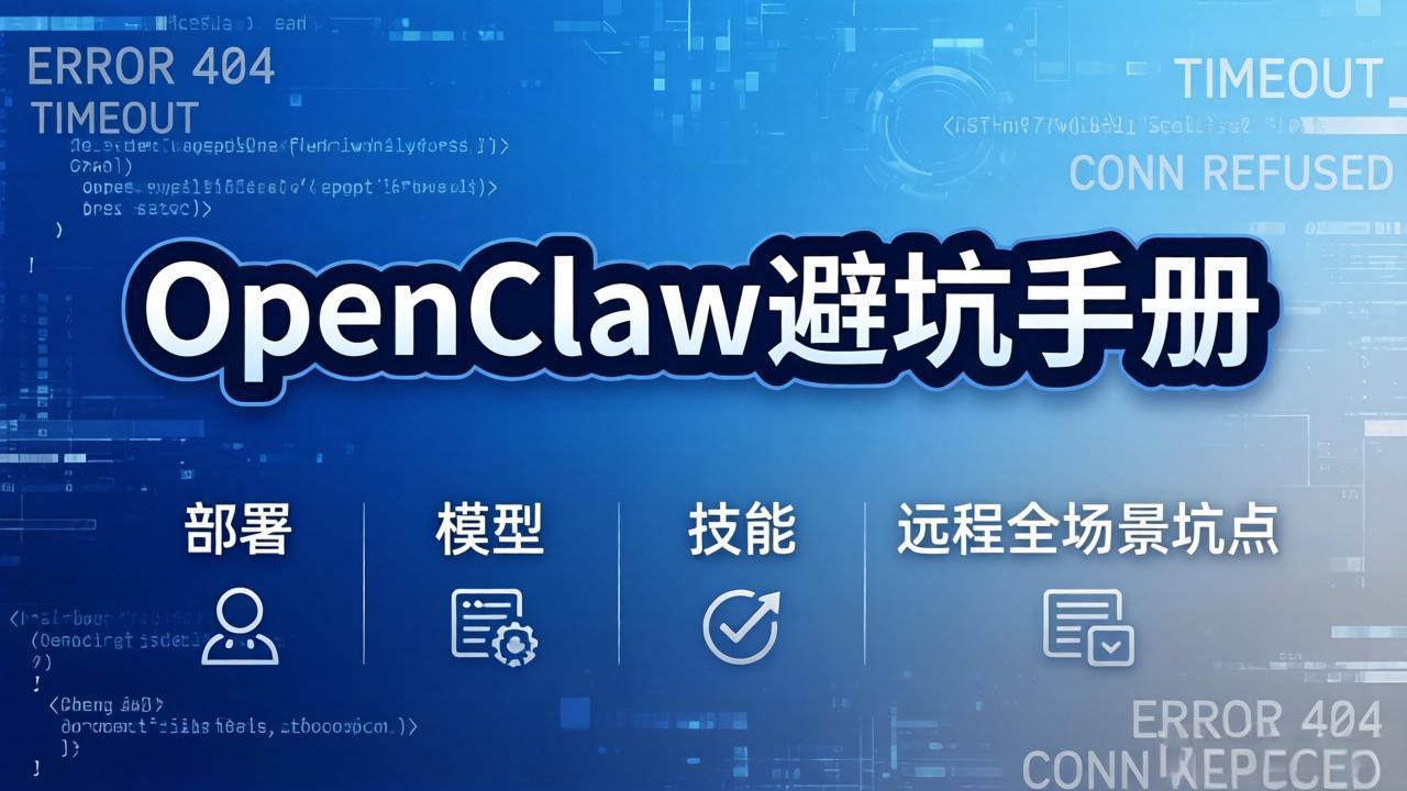 （17671期）OpenClaw避坑手册：部署+模型+技能+远程全场景坑点，一次性给你说全，少走弯路-靠谱项目库