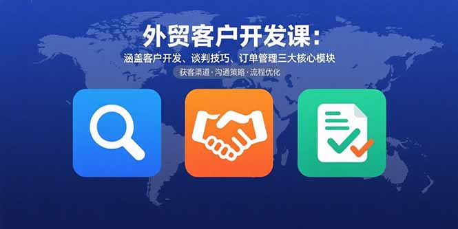 （15793期）外贸客户开发课：涵盖客户开发、谈判技巧、订单管理三大核心模块-靠谱项目库