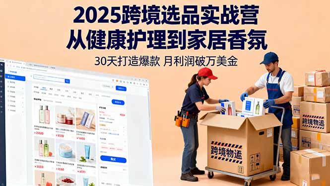 （16186期）2025跨境选品实战营：从健康护理到家居香氛，30天打造爆款,月利润破万美金-靠谱项目库
