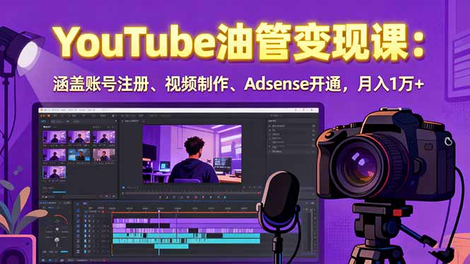 （15987期）2025YouTube油管变现课：涵盖账号注册、视频制作、Adsense开通，月入1万+-靠谱项目库