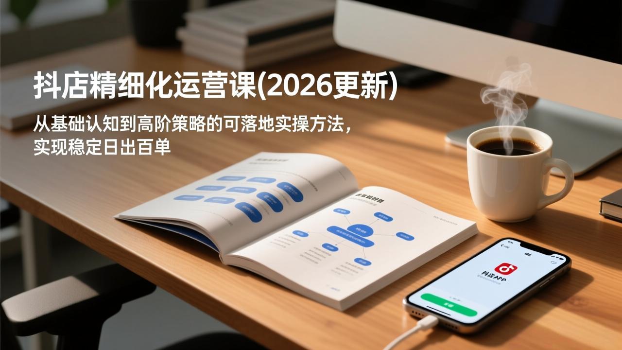 （17060期）抖店精细化运营课(2026更新)，从基础认知到高阶策略的可落地实操方法，实现稳定日出百单-靠谱项目库