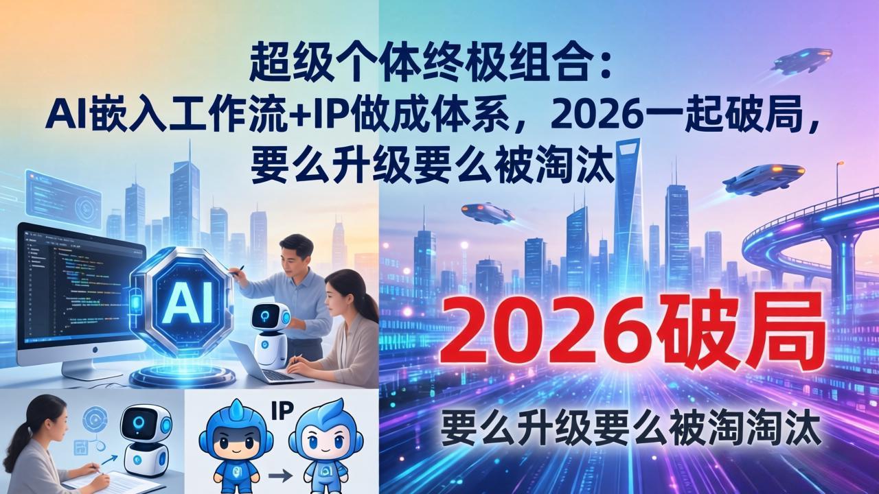 （17808期）超级个体终极组合-更新：AI嵌入工作流+IP做成体系，2026一起破局，要么升级要么被淘汰-靠谱项目库