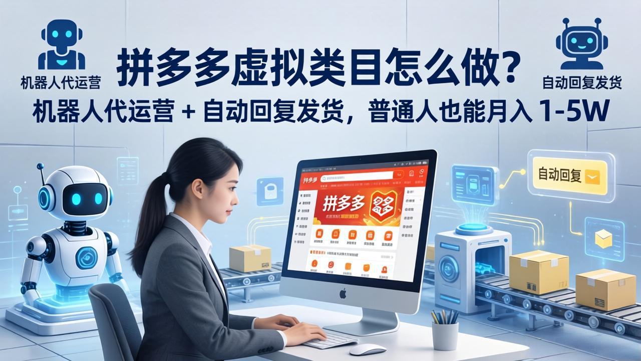 （18111期）拼多多虚拟类目怎么做？机器人代运营 + 自动回复发货，普通人也能月入 1-5W-靠谱项目库
