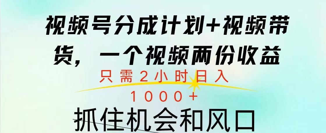视频号橱窗带货， 10分钟一个视频， 2份收益，日入1000+-靠谱项目库
