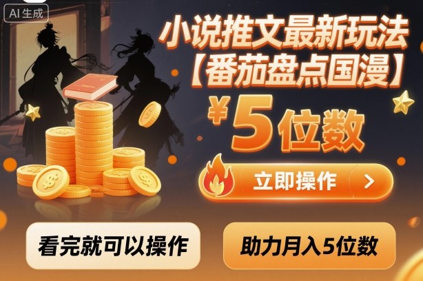 小说推文最新玩法，助力月入5位数【番茄盘点国漫】玩法，看完就可以操作-靠谱项目库