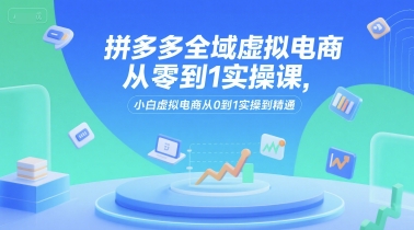 拼多多全域虚拟电商从零到1实操课，小白虚拟电商从0到1实操到精通-靠谱项目库