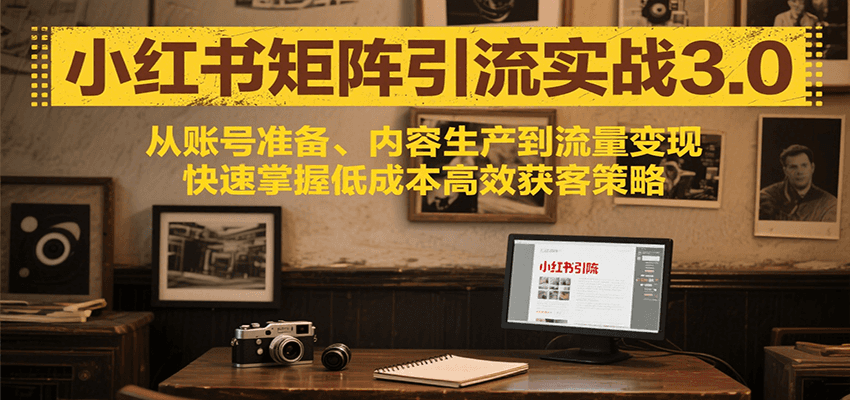 小红书矩阵引流3.0，从账号准备、内容生产到流量变现，快速掌握低成本高效获客策略-靠谱项目库