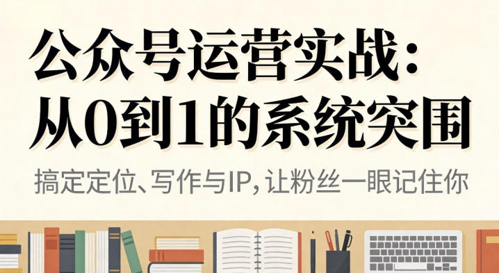 公众号运营实战，从定位到变现的全流程，从0到1的系统突围-靠谱项目库