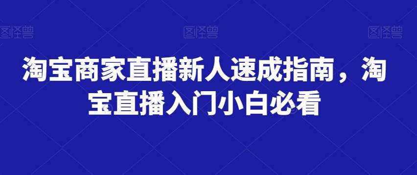 淘宝商家直播新人速成指南，淘宝直播入门小白必看-靠谱项目库