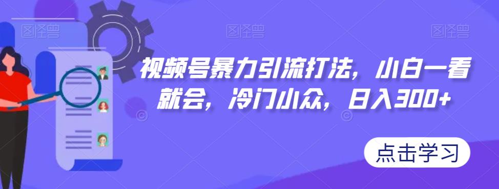 视频号暴力引流打法，小白一看就会，冷门小众，日入300+【揭秘】-靠谱项目库
