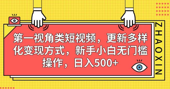 第一视角类短视频，更新多样化变现方式，新手小白无门槛操作，日入500+【揭秘】-靠谱项目库
