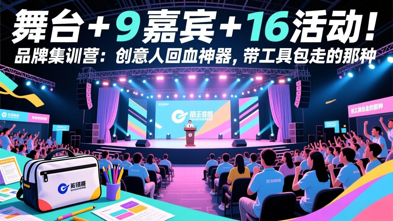 （17413期）舞台 + 9 嘉宾 + 16 活动！品牌集训营：创意人回血神器，带工具包走的那种-靠谱项目库