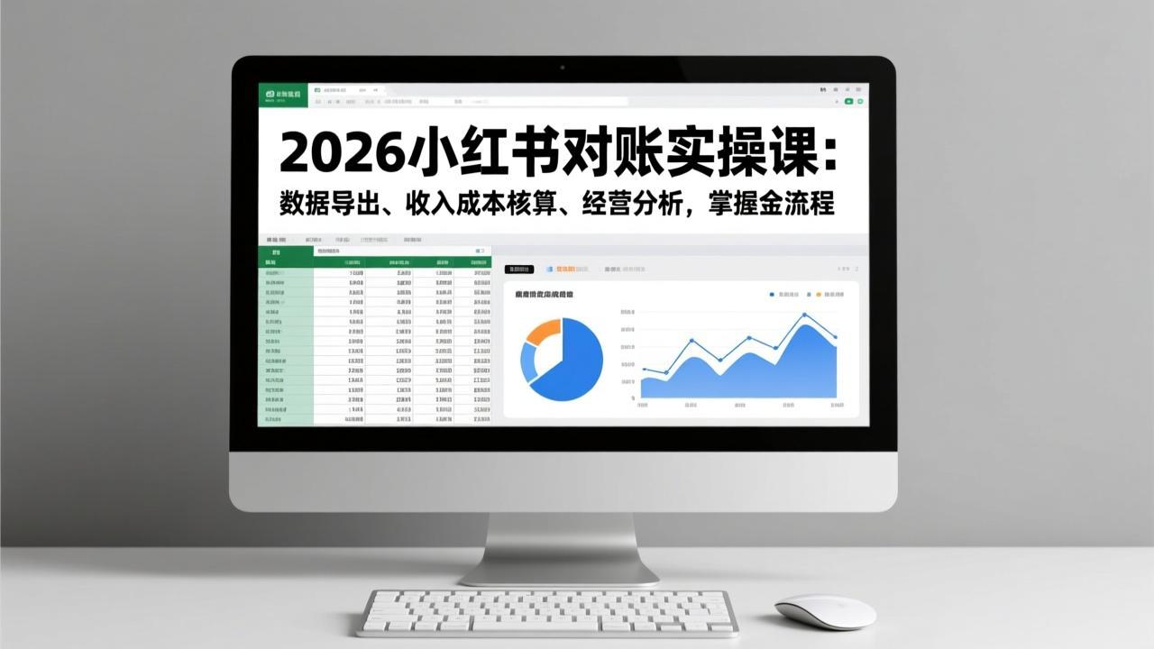 （17071期）2026小红书对账实操课：数据导出、收入成本核算、经营分析，掌握全流程-靠谱项目库