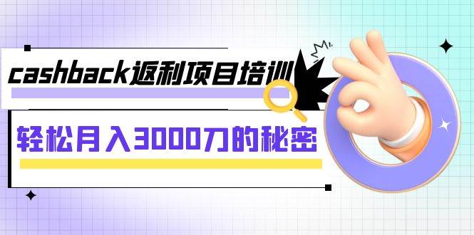 cashback返利项目培训：轻松月入3000刀的秘密（8节课）-靠谱项目库