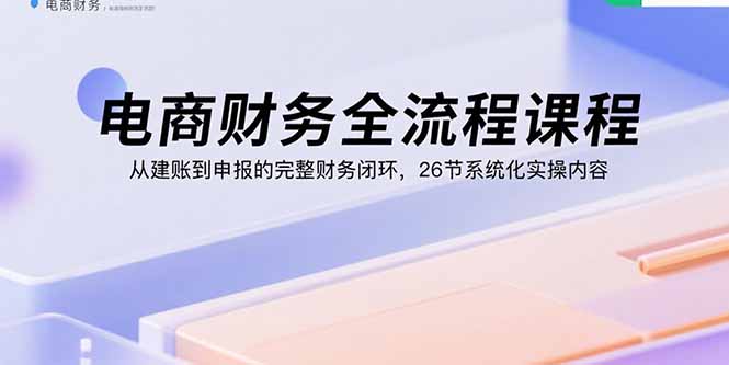 （15893期）电商财务全流程课程：从建账到申报的完整财务闭环，26节系统化实操内容-靠谱项目库