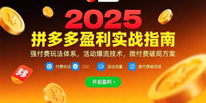 （15357期）拼多多盈利实战指南，强付费玩法，活动爆流技术，微付费破局方案(更新7月)-靠谱项目库