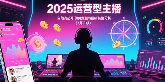 （15508期）2025运营型主播：自然流起号，微付费投放技巧，罗盘数据深度解析(7月更新)-靠谱项目库