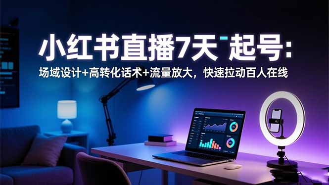 （16537期）小红书直播7天起号：场域设计+高转化话术+流量放大，快速拉动百人在线-靠谱项目库