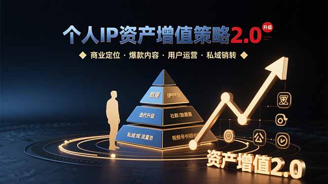 （15653期）个人IP资产增值策略2.0 拆解商业定位/爆款内容/用户运营/私域销转四大模块-靠谱项目库
