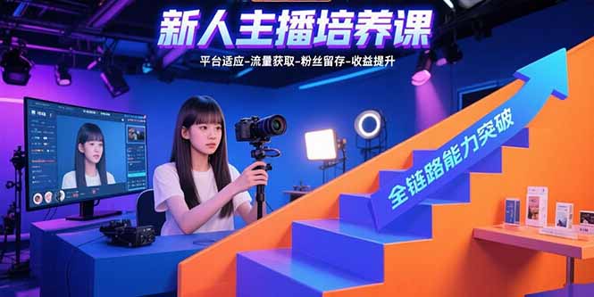 （15701期）新人主播培养课：平台适应-流量获取-粉丝留存-收益提升 全链路能力突破-靠谱项目库