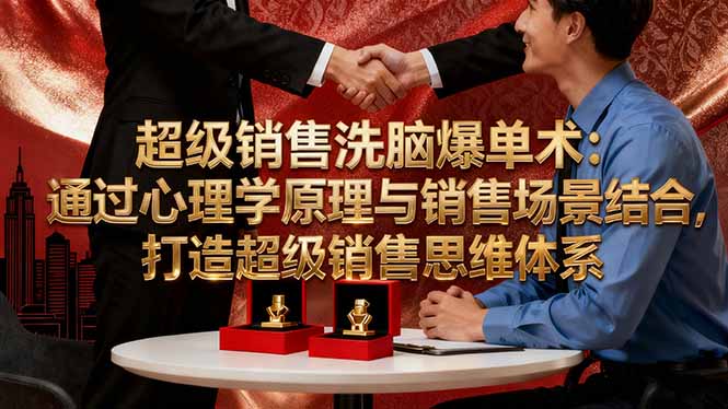 （16370期）超级销售洗脑爆单术：通过心理学原理与销售场景结合,打造超级销售思维体系-靠谱项目库