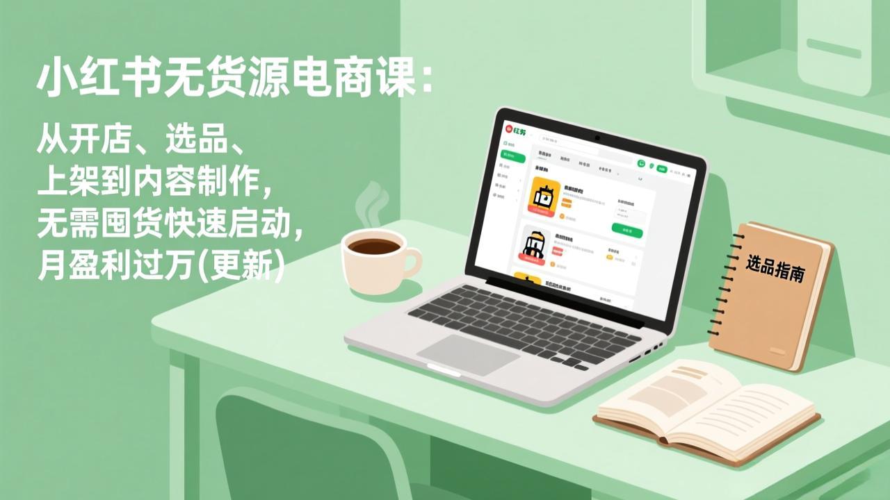 （17277期）小红书无货源电商课：从开店、选品、上架到内容制作，无需囤货快速启动，月盈利过万(更新)-靠谱项目库