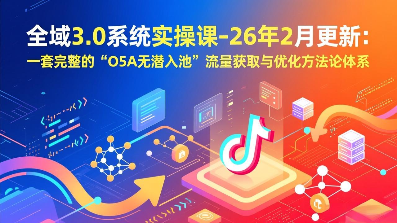 （17364期）全域3.0系统实操课-26年2月更新：一套完整的“O5A无潜入池”流量获取与优化方法论体系-靠谱项目库