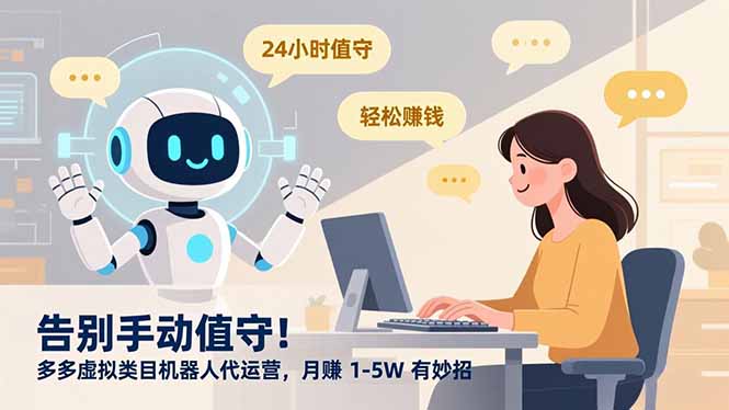 （16921期）告别手动值守！多多虚拟类目机器人代运营，月赚 1-5W 有妙招-靠谱项目库