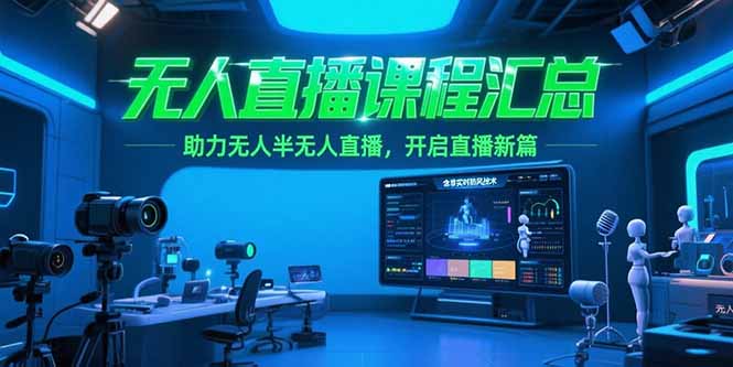 （15218期）无人直播课程汇总，含非实时防风技术，助力无人半无人直播，开启直播新篇-靠谱项目库