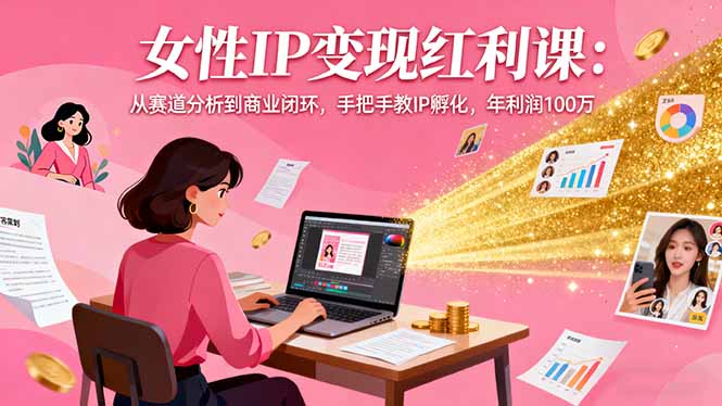 （16294期）女性IP变现红利课：从赛道分析到商业闭环，手把手教IP孵化，年利润100万-靠谱项目库