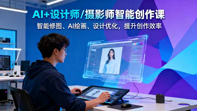 （16398期）AI+设计师/摄影师智能创作课：智能修图、AI绘画、设计优化，提升创作效率-靠谱项目库