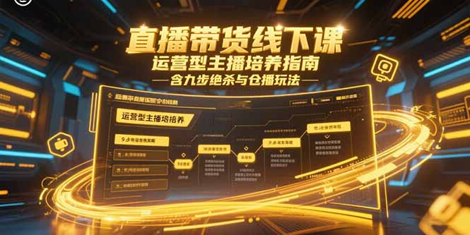 （15281期）直播带货线下课，运营型主播培养指南，含九步绝杀与仓播玩法-靠谱项目库