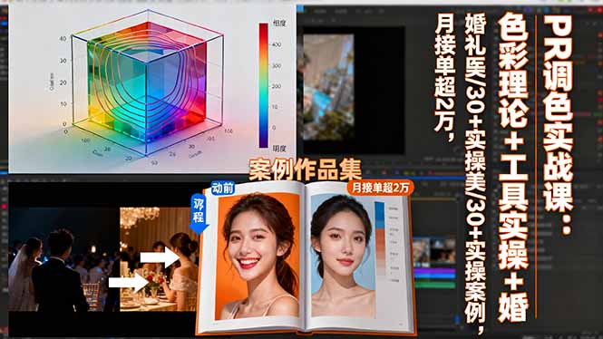 （16336期）PR调色实战课：色彩理论+工具实操+婚礼医美/30+实操案例，月接单超2万-靠谱项目库