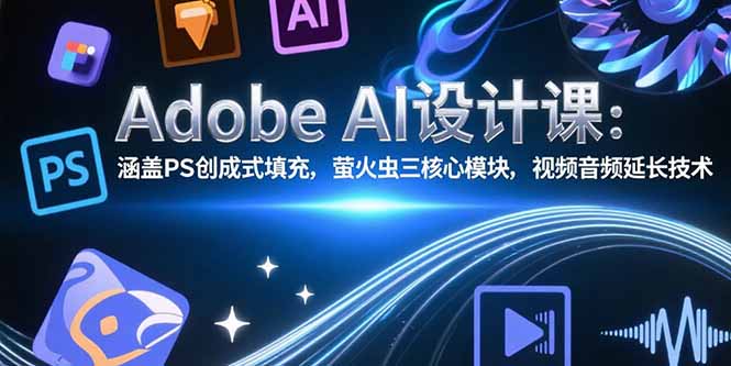 （15469期）Adobe AI设计课：涵盖PS创成式填充，萤火虫三核心模块，视频音频延长技术-靠谱项目库