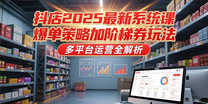 （15214期）抖店2025最新系统课，爆单策略加阶梯券玩法，多平台运营全解析-靠谱项目库