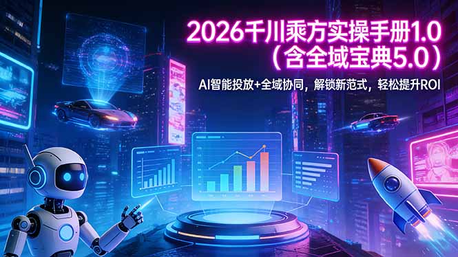（17625期）2026 千川乘方实操手册 1.0（含全域宝典 5.0）AI 智能投放+全域协同，解锁新范式，轻松提升ROI-靠谱项目库