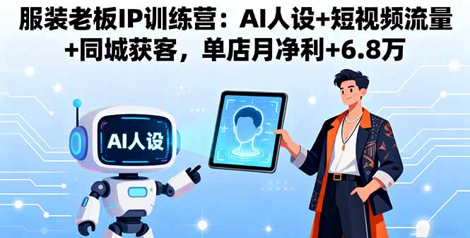 （16117期）服装老板IP训练营：AI人设+短视频流量+同城获客，单店月净利+6.8万-靠谱项目库