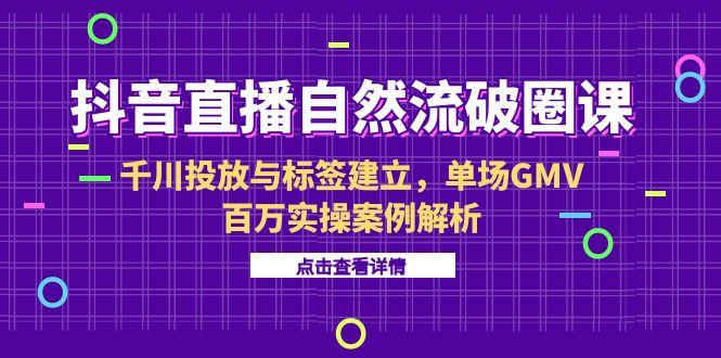 （15136期）抖音直播自然流破圈课-6月，千川投放与标签建立，单场GMV百万实操案例解析-靠谱项目库