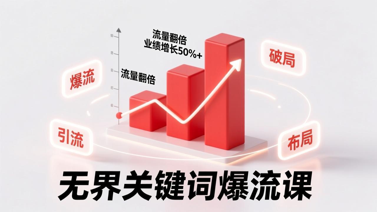 （17063期）无界关键词爆流课，破局布局逻辑、阶段精准引流，实现流量翻倍，店铺业绩增长50%+。-靠谱项目库