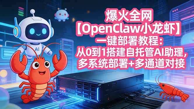 （17612期）爆火全网【OpenClaw 小龙虾】一键部署教程：从0到1搭建自托管AI助理，多系统部署+多通道对接-靠谱项目库