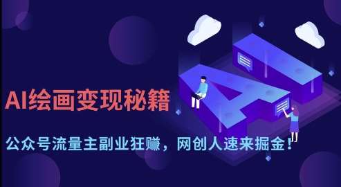 AI绘画变现秘籍：公众号流量主副业狂挣，网创人速来掘金【揭秘】-靠谱项目库