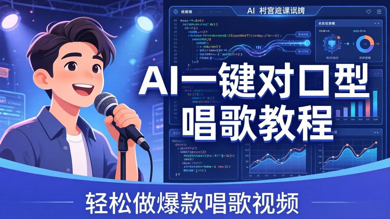 （18118期） AI一键对口型唱歌教程：零基础也能学，素材准备+模型训练+音色转换，轻松做爆款唱歌视频-靠谱项目库
