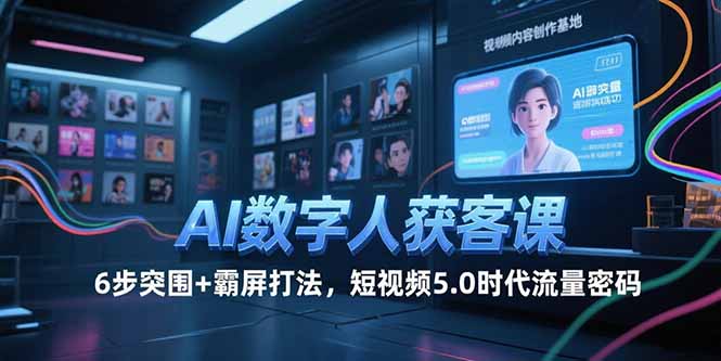 （15247期）AI数字人获客课，6步突围+霸屏打法，短视频5.0时代流量密码-靠谱项目库