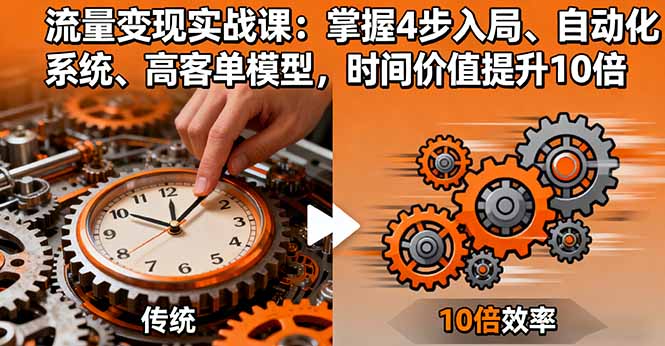 （16197期）流量变现实战课：掌握4步入局、自动化系统、高客单模型，时间价值提升10倍-靠谱项目库