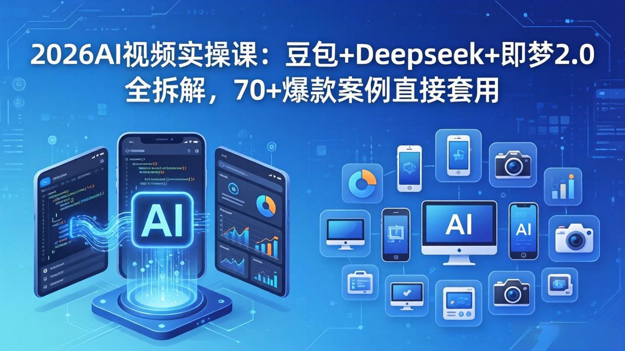 （18263期）2026AI视频实操课：豆包+Deepseek+即梦2.0全拆解，70+爆款案例直接套用-靠谱项目库