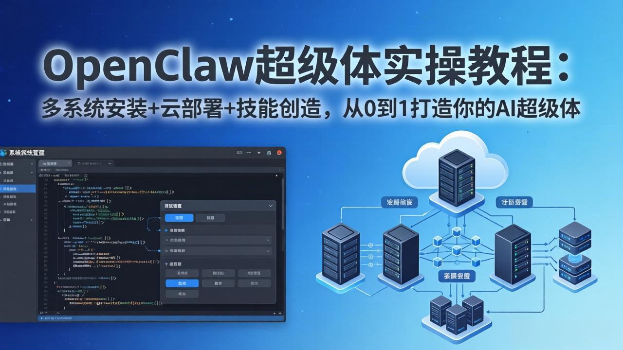 （17603期）OpenClaw-小龙虾 超级体实操教程：多系统安装+云部署+技能创造，从0到1打造你的AI超级体-靠谱项目库
